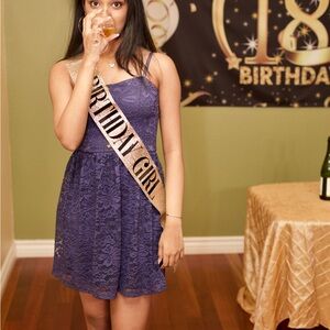 Blue Lace Mini Dress